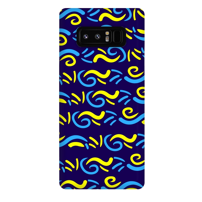 Galaxy Note 8 StrongFit abstract pattern blue yellow by MALLIKA