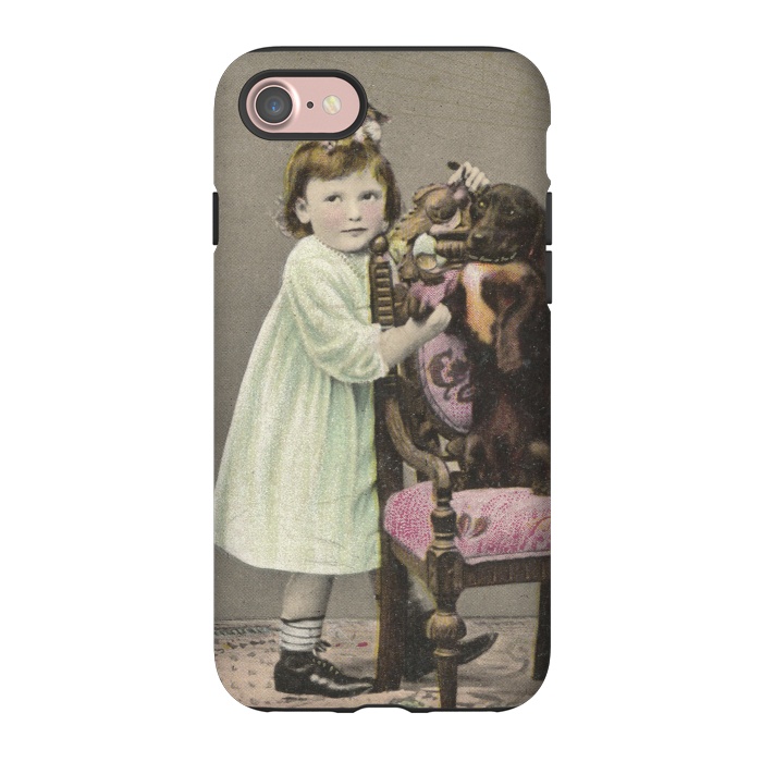 iPhone 7 StrongFit Vintage Girl With Dog by Andrea Haase