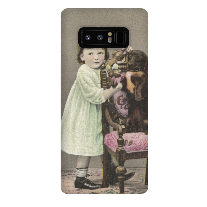 Galaxy Note 8 StrongFit Vintage Girl With Dog by Andrea Haase