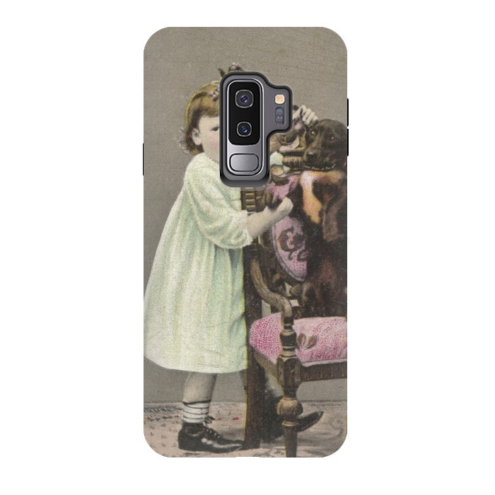 Galaxy S9 plus StrongFit Vintage Girl With Dog by Andrea Haase