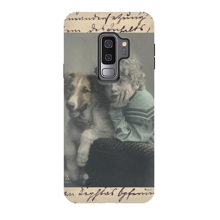 Galaxy S9 plus StrongFit Vintage Boy With Dog by Andrea Haase
