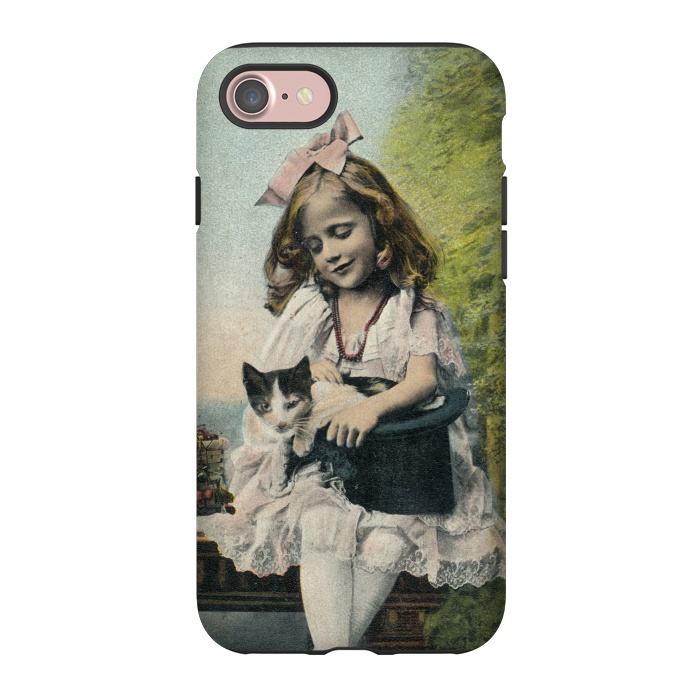 iPhone 7 StrongFit Retro Girl With Cat by Andrea Haase
