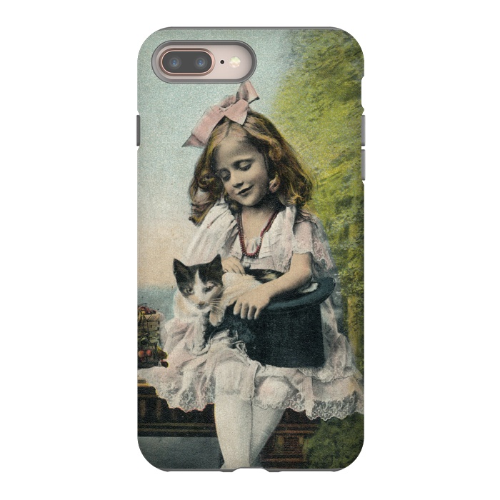 iPhone 7 plus StrongFit Retro Girl With Cat by Andrea Haase
