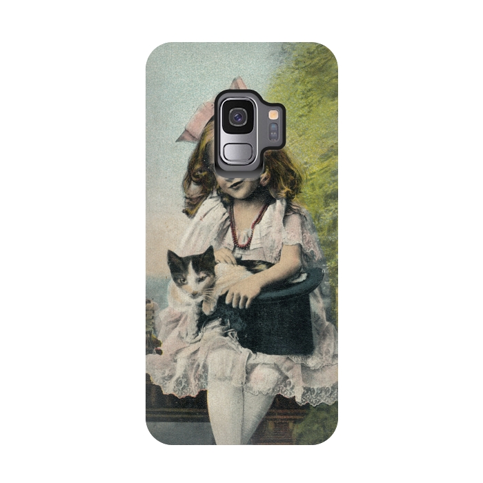 Galaxy S9 StrongFit Retro Girl With Cat by Andrea Haase