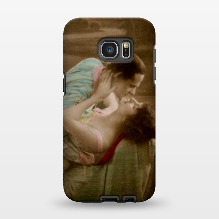 Galaxy S7 EDGE StrongFit Old Postcard Kissing Couple by Andrea Haase