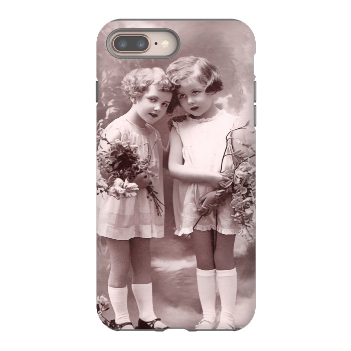 iPhone 7 plus StrongFit Cute Retro Girls With Flowers by Andrea Haase