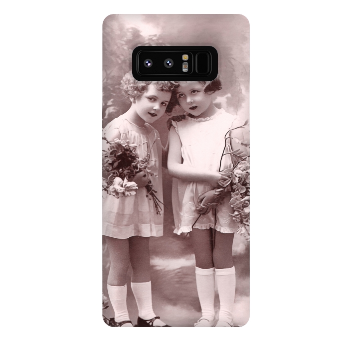 Galaxy Note 8 StrongFit Cute Retro Girls With Flowers by Andrea Haase