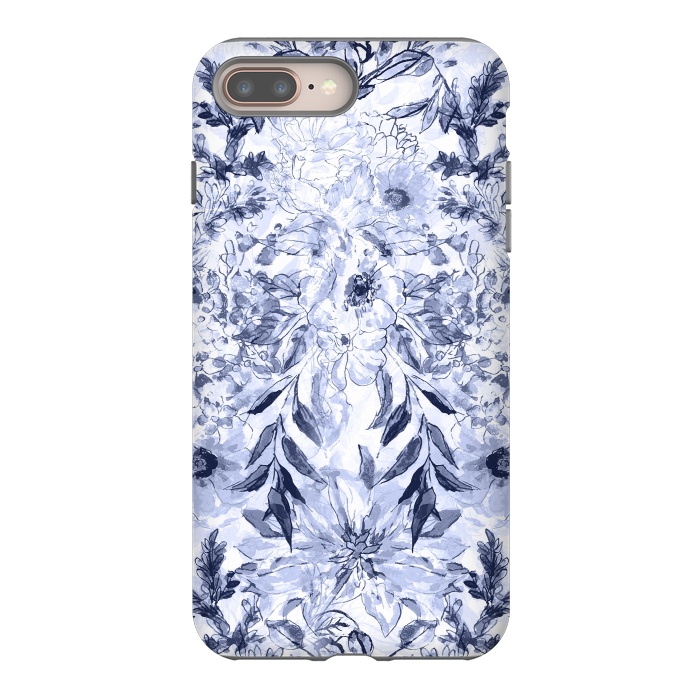 iPhone 7 plus StrongFit Watercolor grey floral hand paint by InovArts