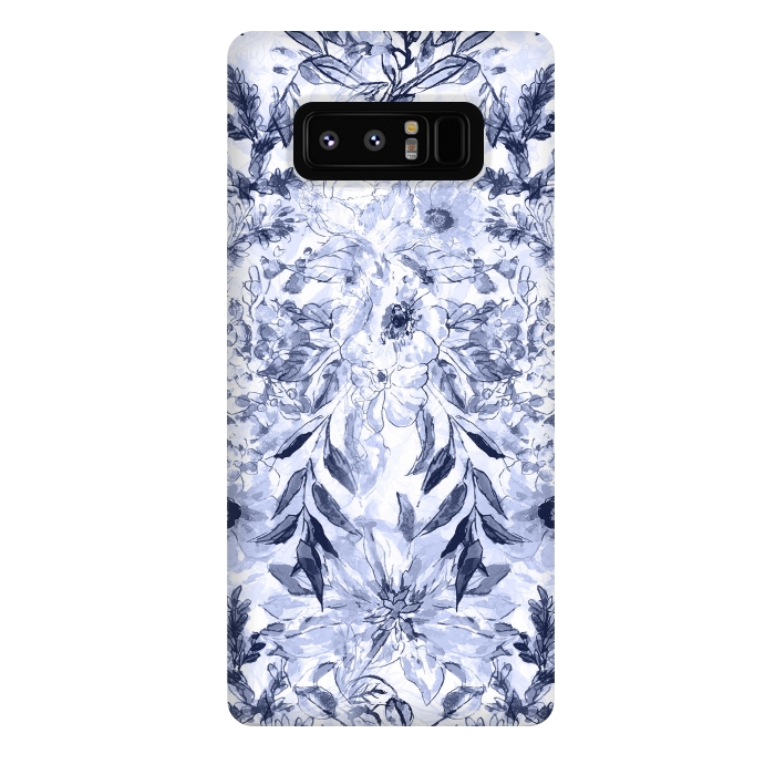 Galaxy Note 8 StrongFit Watercolor grey floral hand paint by InovArts