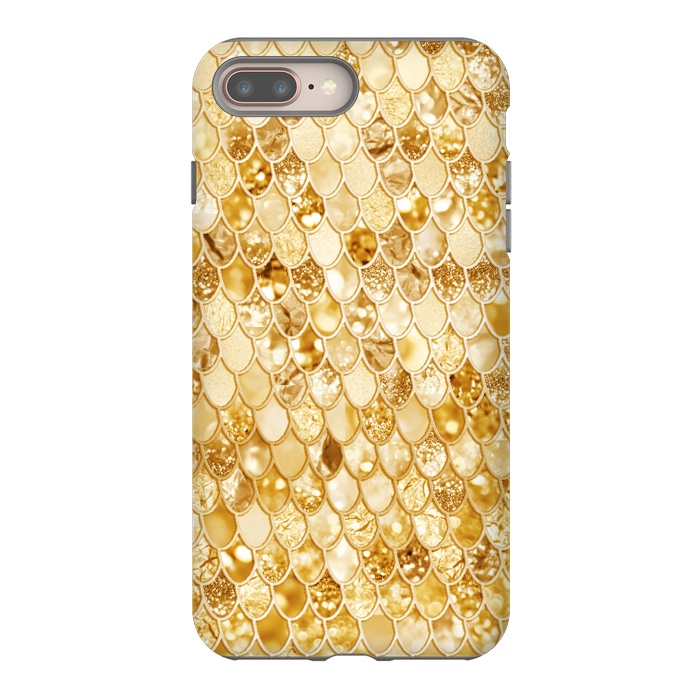 iPhone 7 plus StrongFit Gold Mermaid Scales Pattern by  Utart