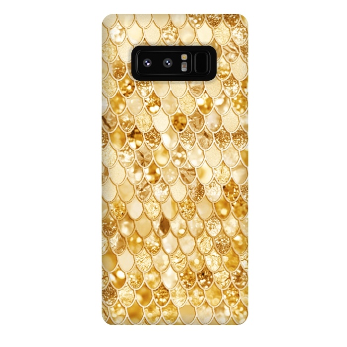Galaxy Note 8 StrongFit Gold Mermaid Scales Pattern by  Utart