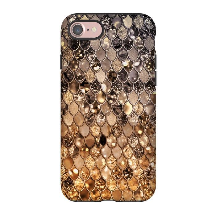 iPhone 7 StrongFit Old Gold and Bronze Mermaid Scales Pattern by  Utart