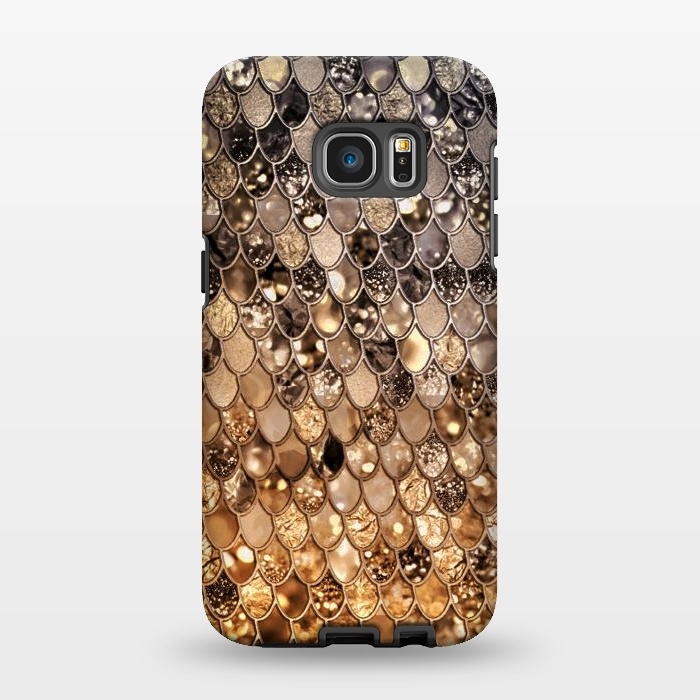 Galaxy S7 EDGE StrongFit Old Gold and Bronze Mermaid Scales Pattern by  Utart