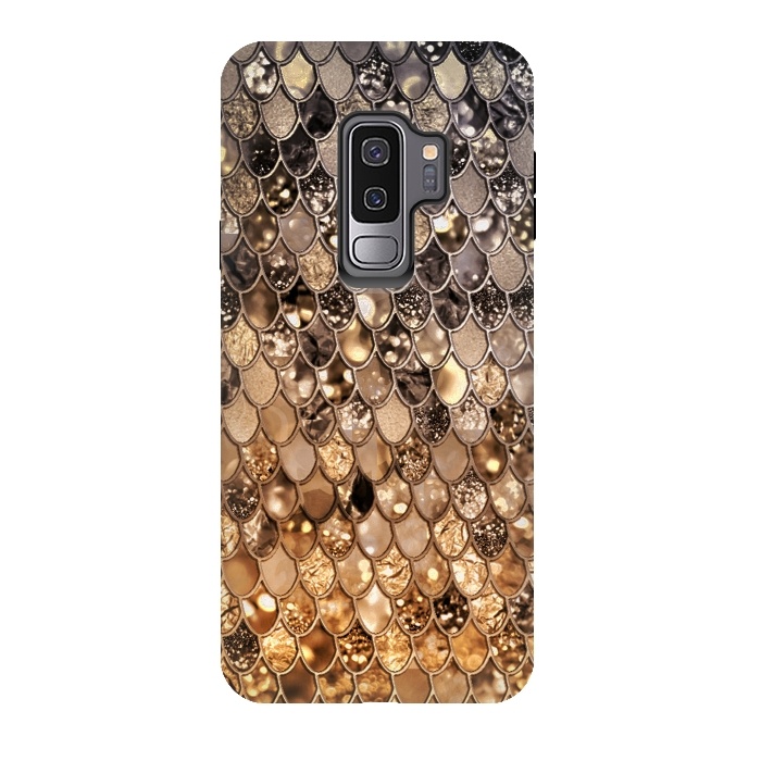 Galaxy S9 plus StrongFit Old Gold and Bronze Mermaid Scales Pattern by  Utart