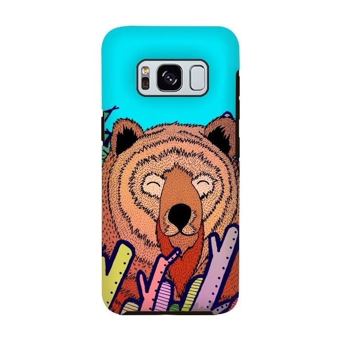 Galaxy S8 StrongFit The bear in the leaves by Steve Wade (Swade)