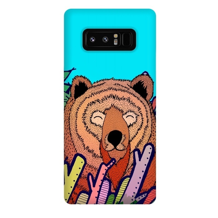 Galaxy Note 8 StrongFit The bear in the leaves by Steve Wade (Swade)