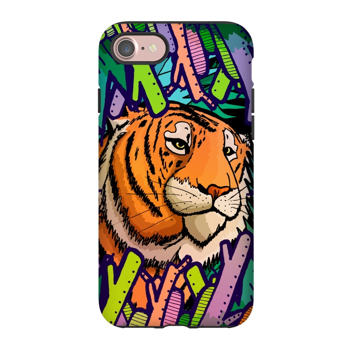 iPhone 7 StrongFit Tiger in the undergrowth  by Steve Wade (Swade)