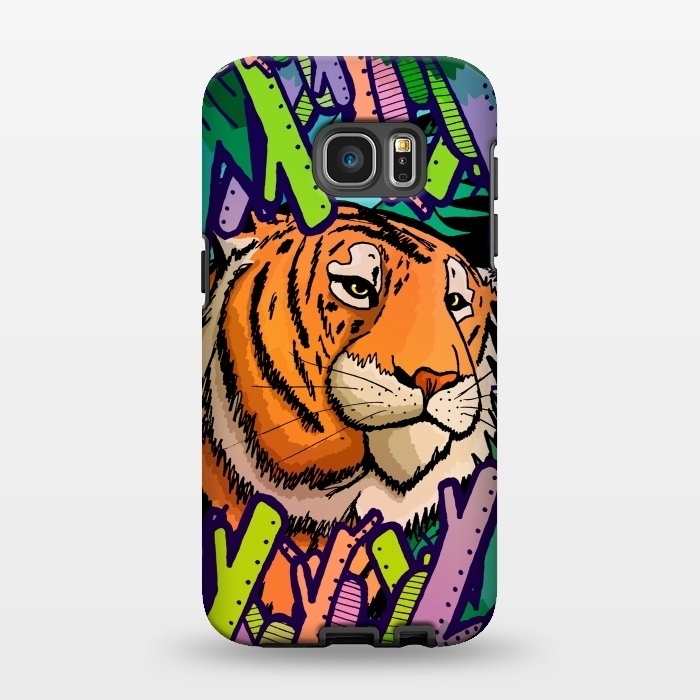 Galaxy S7 EDGE StrongFit Tiger in the undergrowth  by Steve Wade (Swade)