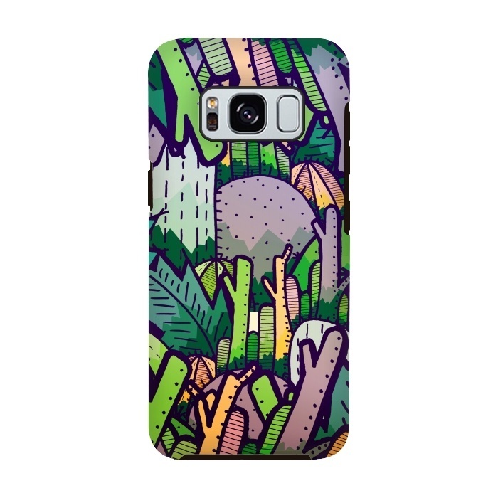 Galaxy S8 StrongFit Jungle Cactus by Steve Wade (Swade)