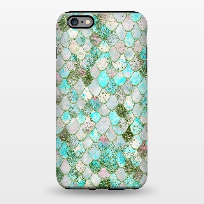 iPhone 6/6s plus StrongFit Wonky Seafoam Watercolor Glitter Mermaid Scales by  Utart