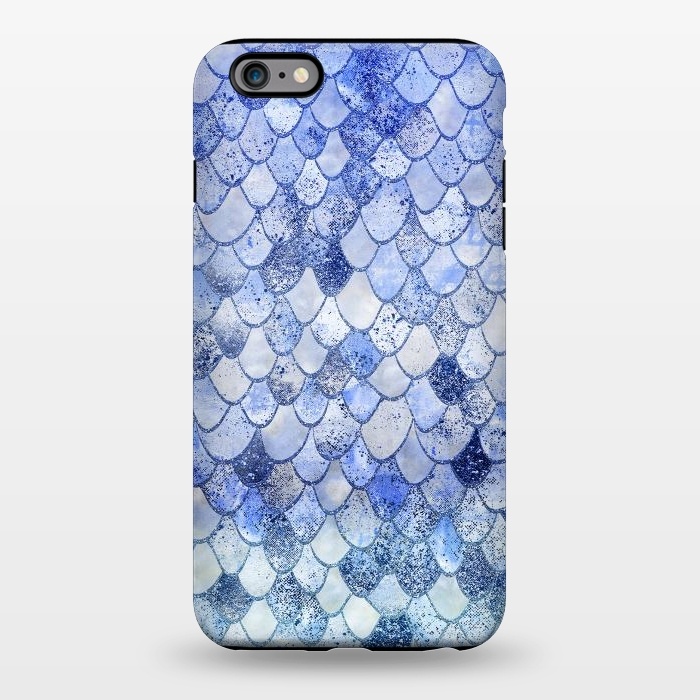 iPhone 6/6s plus StrongFit Blue Summer Wonky Watercolor and Glitter Mermaid Scales by  Utart