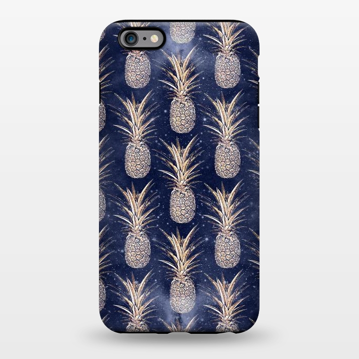 iPhone 6/6s plus StrongFit Modern Golden pineapples nebula pattern by InovArts