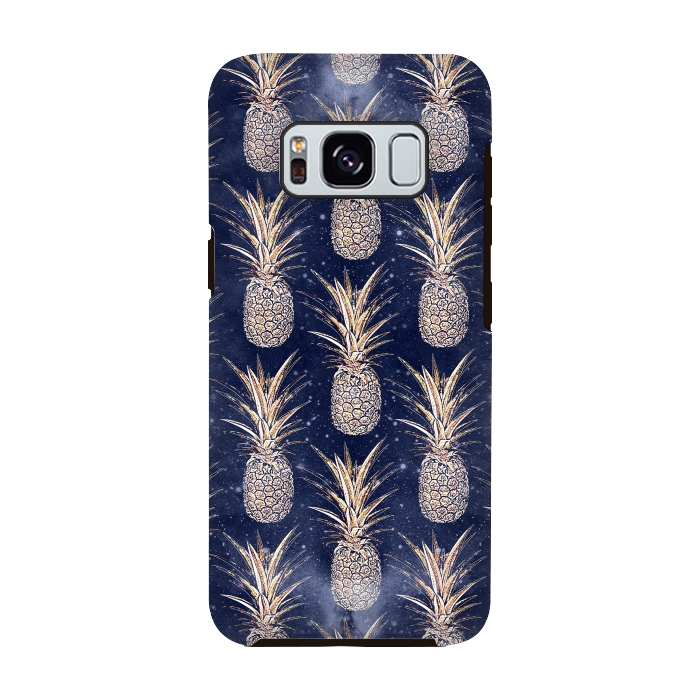 Galaxy S8 StrongFit Modern Golden pineapples nebula pattern by InovArts