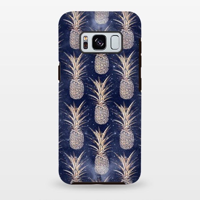 Galaxy S8 plus StrongFit Modern Golden pineapples nebula pattern by InovArts