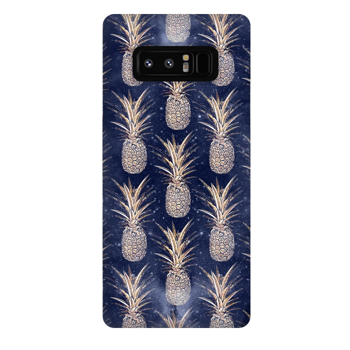 Galaxy Note 8 StrongFit Modern Golden pineapples nebula pattern by InovArts