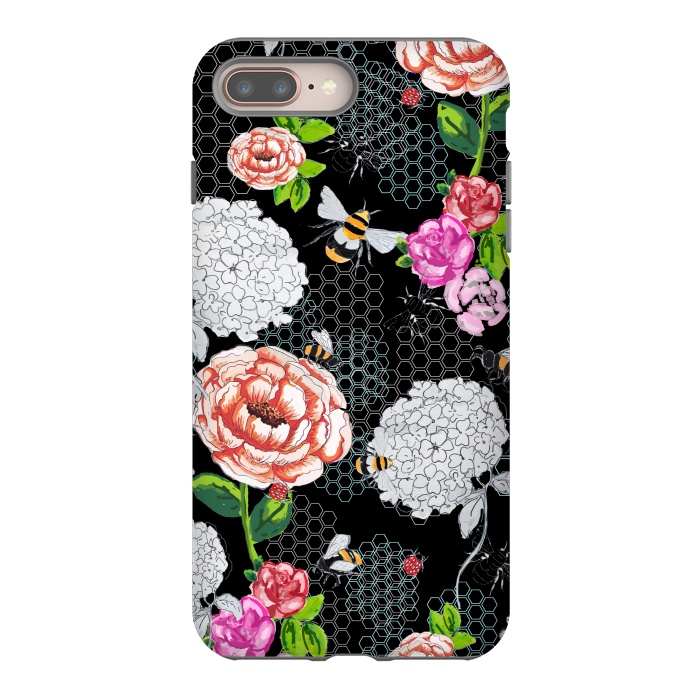 iPhone 7 plus StrongFit Bee Garden Black by MUKTA LATA BARUA