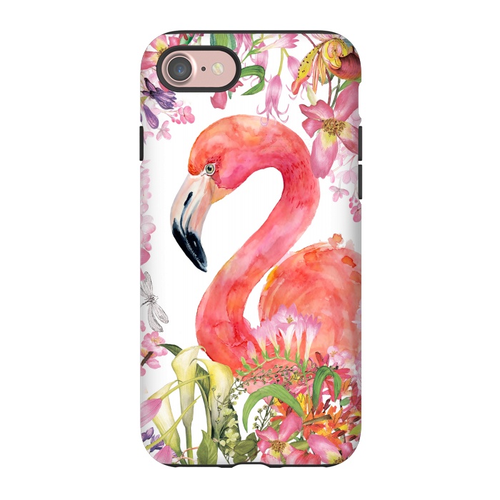 iPhone 7 StrongFit Flamingo in Flower Jungle by  Utart