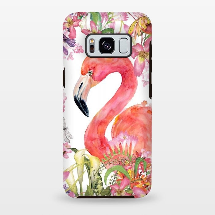 Galaxy S8 plus StrongFit Flamingo in Flower Jungle by  Utart