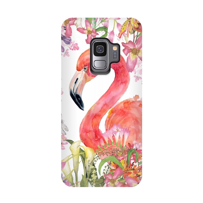 Galaxy S9 StrongFit Flamingo in Flower Jungle by  Utart