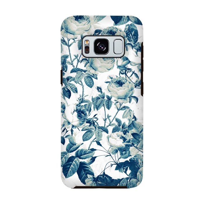 Galaxy S8 StrongFit Blue Vintage Rose Pattern  by  Utart