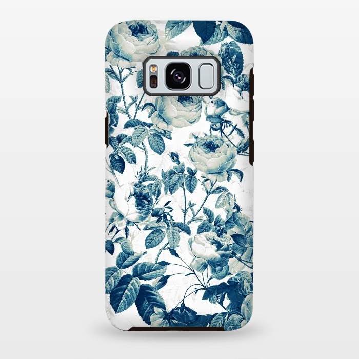 Galaxy S8 plus StrongFit Blue Vintage Rose Pattern  by  Utart