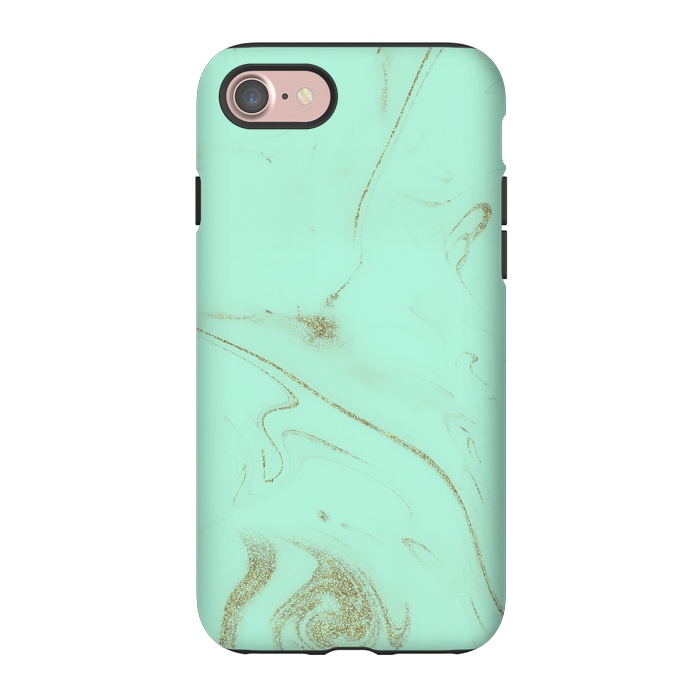 iPhone 7 StrongFit Elegant gold and mint marble image by InovArts