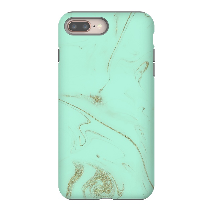 iPhone 7 plus StrongFit Elegant gold and mint marble image by InovArts