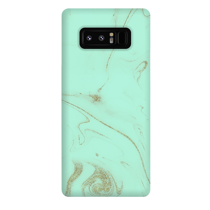 Galaxy Note 8 StrongFit Elegant gold and mint marble image by InovArts