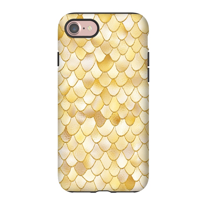 iPhone 7 StrongFit Gold Wonky Metal Mermaid Scales by  Utart