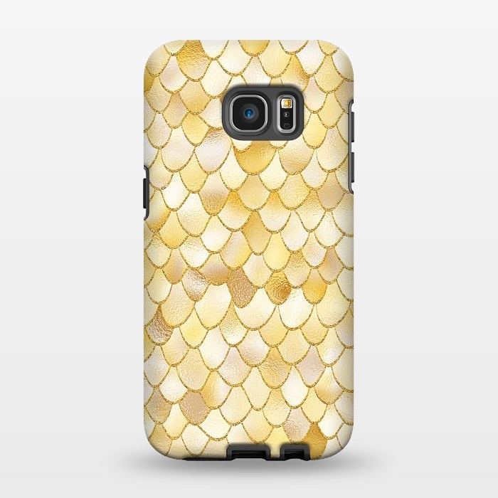 Galaxy S7 EDGE StrongFit Gold Wonky Metal Mermaid Scales by  Utart