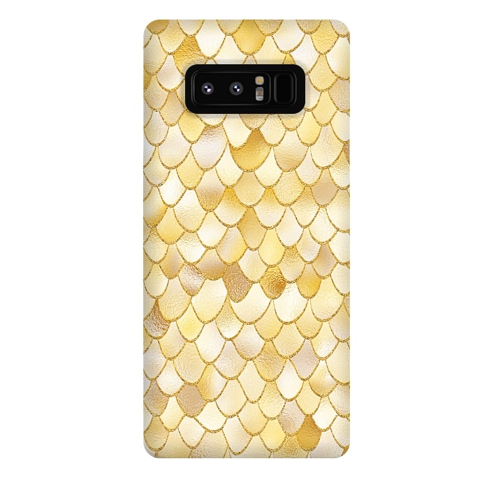 Galaxy Note 8 StrongFit Gold Wonky Metal Mermaid Scales by  Utart