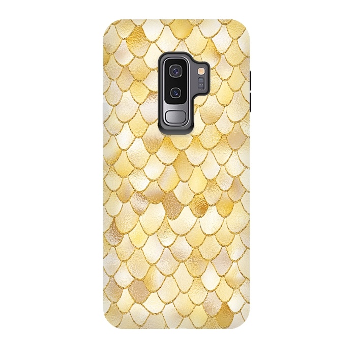 Galaxy S9 plus StrongFit Gold Wonky Metal Mermaid Scales by  Utart