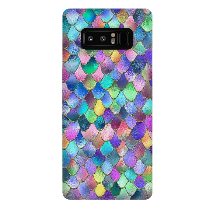 Galaxy Note 8 StrongFit Colorful Carnival Wonky Metal Mermaid Scales by  Utart
