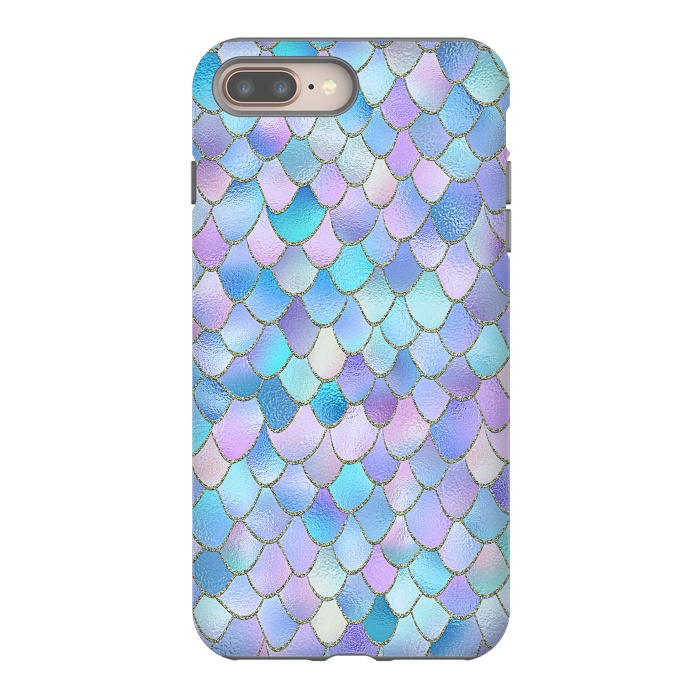 iPhone 7 plus StrongFit Lavender Wonky Metal Mermaid Scales by  Utart