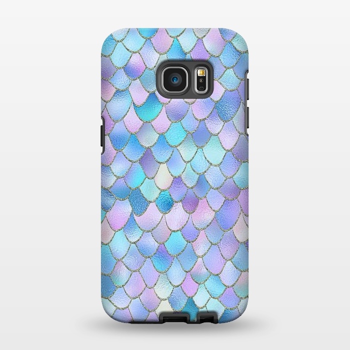 Galaxy S7 EDGE StrongFit Lavender Wonky Metal Mermaid Scales by  Utart