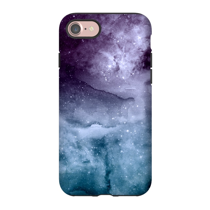 iPhone 7 StrongFit Watercolor and nebula abstract design by InovArts