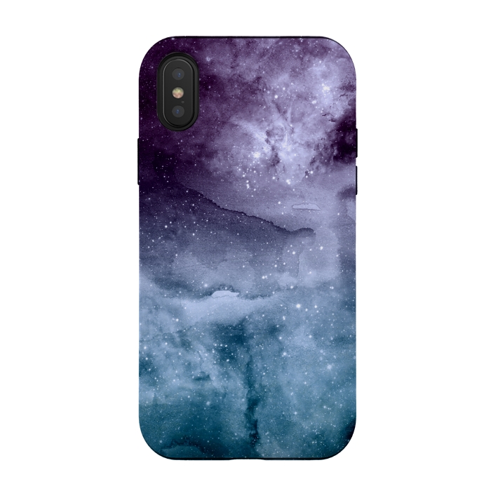 iPhone Xs / X StrongFit Watercolor and nebula abstract design by InovArts