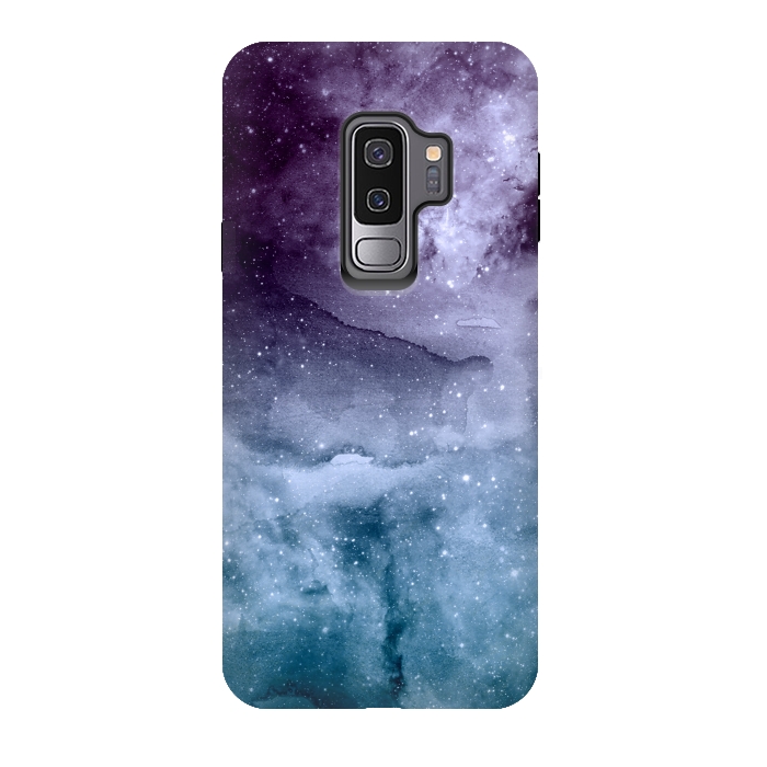 Galaxy S9 plus StrongFit Watercolor and nebula abstract design by InovArts