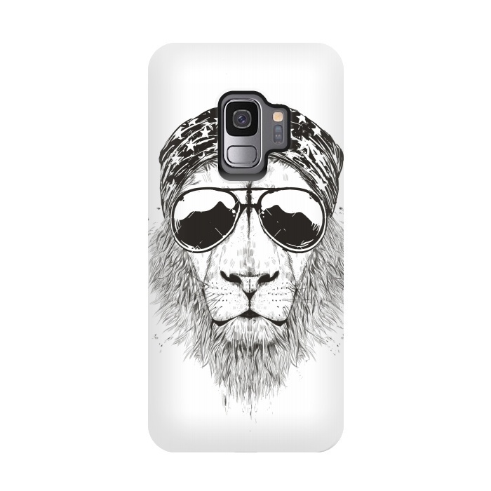 Galaxy S9 StrongFit Wild lion (bw) by Balazs Solti