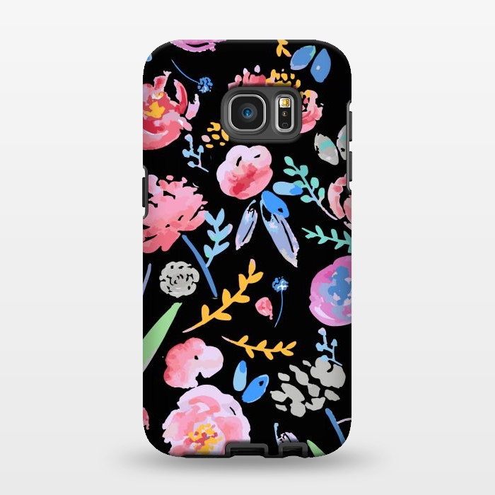 Galaxy S7 EDGE StrongFit Watercolor Florals by MUKTA LATA BARUA
